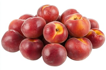 Obraz premium Fresh nectarines arranged in a pile, showcasing vibrant colors and smooth textures in a kitchen setting