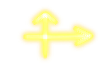 directions, arrows, directional traffic signs in bright neon yellow