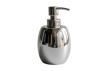 Obraz premium Elegant chrome soap dispenser modern bathroom accessory sleek design perfect for any home on transparent background