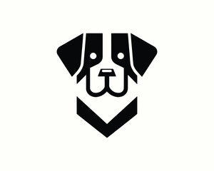 Abstract Dog Logo Template in Monoline Art