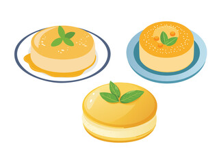 vector illustration of a turkish food Şekerpare (Soft Semolina Cookies in Syrup)