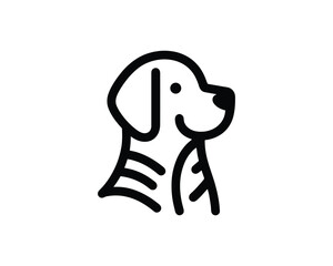 Dog Minimal Line Art Logo Design Icon Template