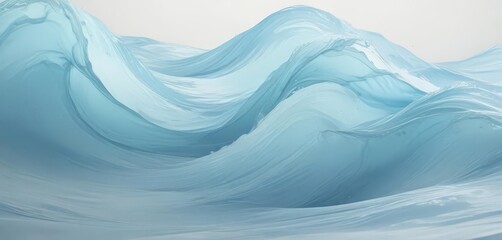 Abstract light blue watercolor waves, tranquil and serene ,  graphic,  sky
