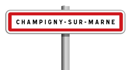 Panneau sur poteau de Champigny-sur-Marne, Val-de-Marne, Île-de-France