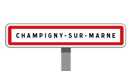 Panneau sur poteau de Champigny-sur-Marne, Val-de-Marne, Île-de-France