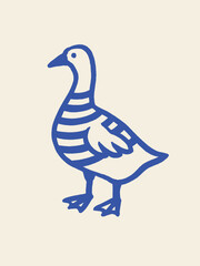 Standing goose — naive bold sketch illustration