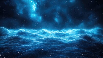 Fototapeta premium A mesmerizing, cosmic landscape of swirling, luminous blues.