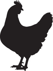 chicken silhouette in a side profile on white background
