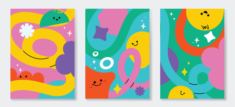 Fototapeta Kids and children background vector. Fun Childish hand drawn doodle design. Playful cartoon design for packaging design, wallpaper and print.