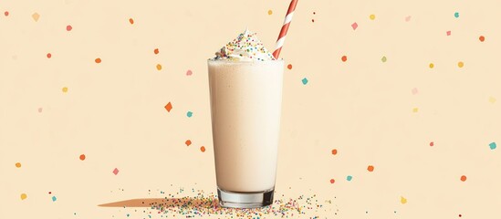 Delicious Creamy Milkshake with Sprinkles