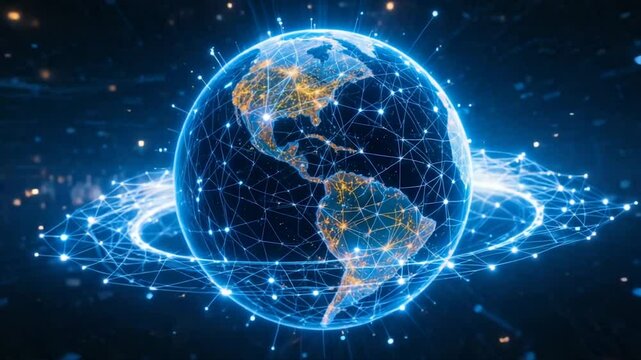 Abstract glowing blue earth space imagery digital art planet image beautiful earth globe celestial body visual art