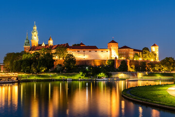 Twilight Glow Over Wawel Castle and Vistula River