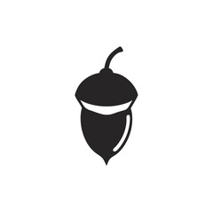Simple black and white acorn illustration