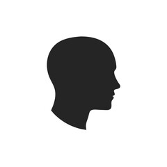 Silhouette of a human head in profile view