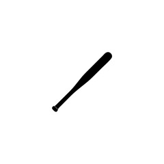 Isolated baseball bat in black silhouette