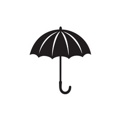 Simple black and white umbrella illustration