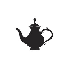 Silhouette of a traditional teapot design