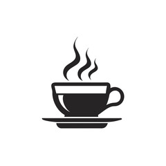 Black coffee cup with steam illustration