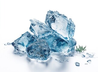 Obraz premium Ice Block with Rosemary
