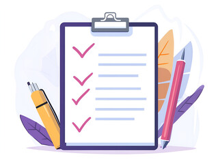 A mockup of a clipboard with a checklist on it