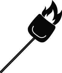 marshmallow roasting stick on white background  .eps