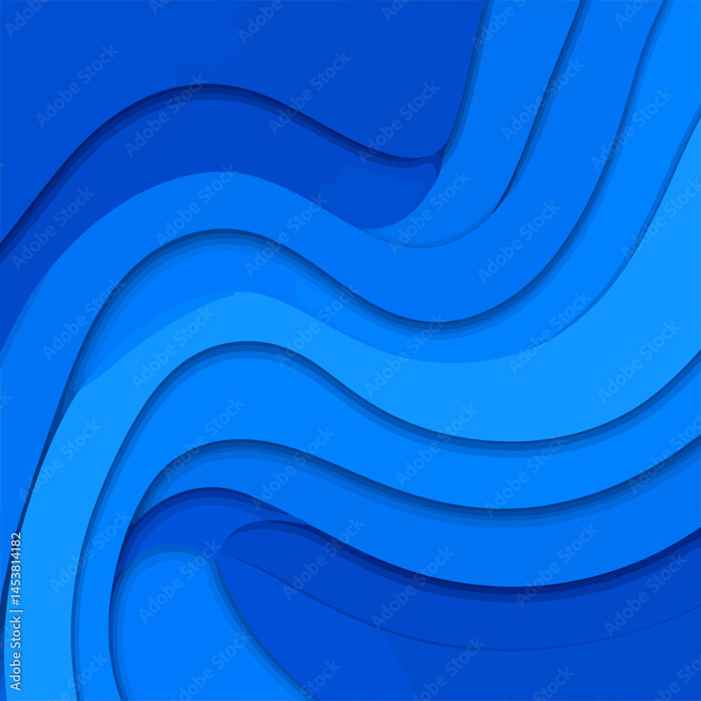 Poster abstract blue wave background with layered paper cut effect for modern design projects and presentat