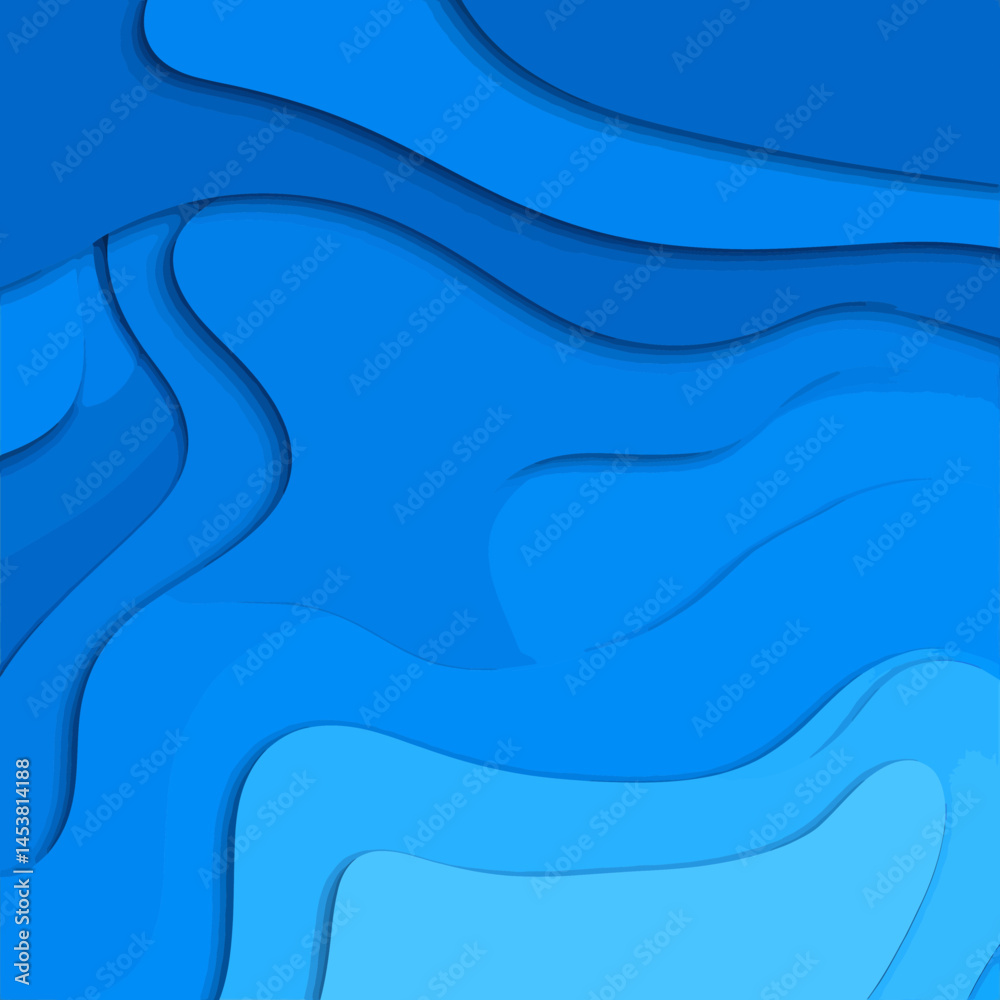 Poster abstract blue layers background creating a dynamic and modern paper cut style effect for graphic des