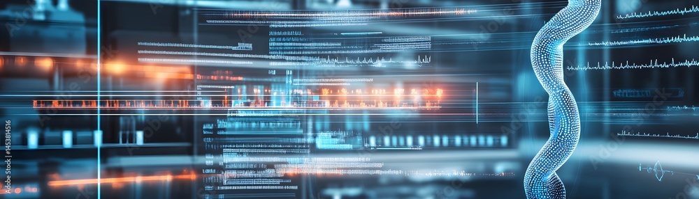 Poster abstract digital representation of data and information streams.