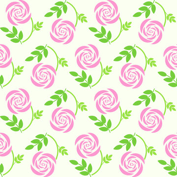 June 4th Birth Flower Damask Rose Graphic Design Pattern 1