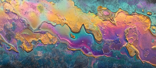 Abstract Iridescent Oil Slick Texture: A Kaleidoscope of Colors