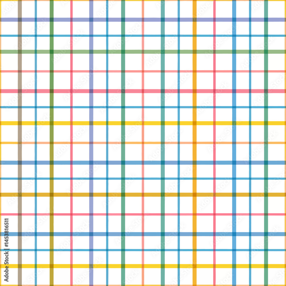 Poster colorful plaid pattern with intersecting lines creating a cheerful seamless backdrop for design proj