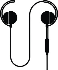 pair of earphones on white background  