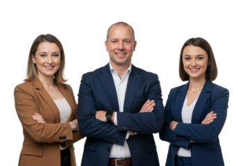Confident business team isolated on transparent background PNG