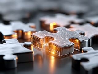 Puzzle Piece Solution Concept.