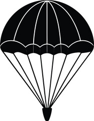 parachute mid descent on white background  .eps