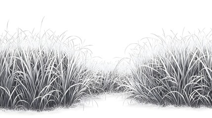 Detailed illustration of tall grass on a white background.