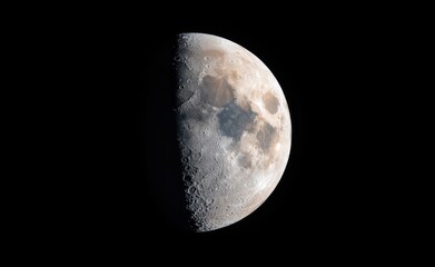 Naklejka premium Half moon over nature-inspired black sky