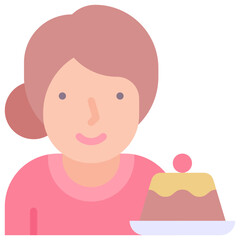 Birthday Girl Avatar Vector Icon, Flat Style Isolated Vector Icon.