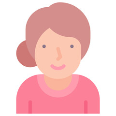 Female Avatar Vector, Girl Avatar Icon, Flat Style Isolated Vector Icon.