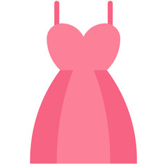 Female Dress, Female Clothing Vector Icon, Flat Style Isolated Vector Icon.