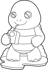 Turtle Juice Animal Vector Graphic Art Illustration