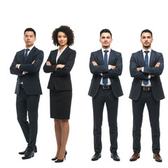 Confident business team isolated on transparent background PNG