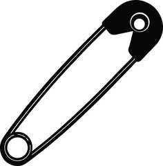 safety pin open on white background  