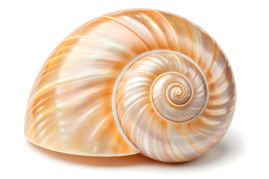 Beautiful Spiral Seashell isolated on white background Nature's Intricate Design illustration on white