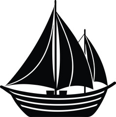 sailing boat on white background
