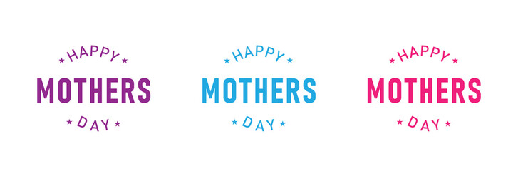 Set of happy mother day logo,  Abstract happy mothers day logo, Happy mother's day logo design