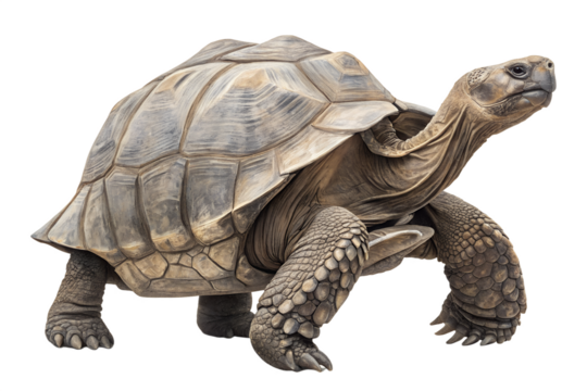 Galapagos tortoise isolated on black background majestic reptile illustration