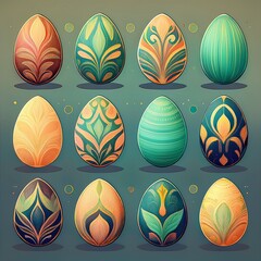 set of easter eggs