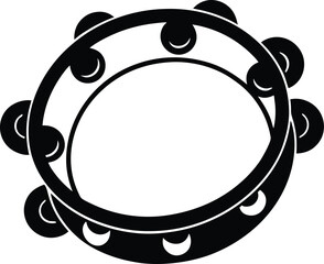 Fototapeta premium tambourine with jingles on white background.eps