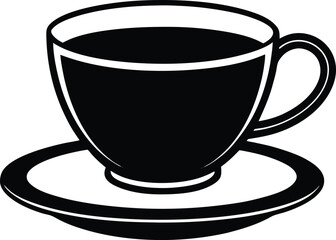 tea cup with saucer on white background 